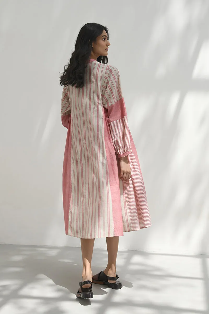 Chloe pink handloom tunic dress
