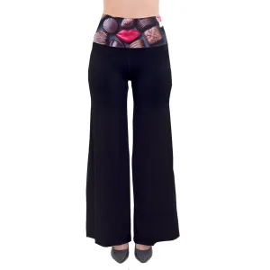 Chocolate Hearts Foldover Yoga Pants