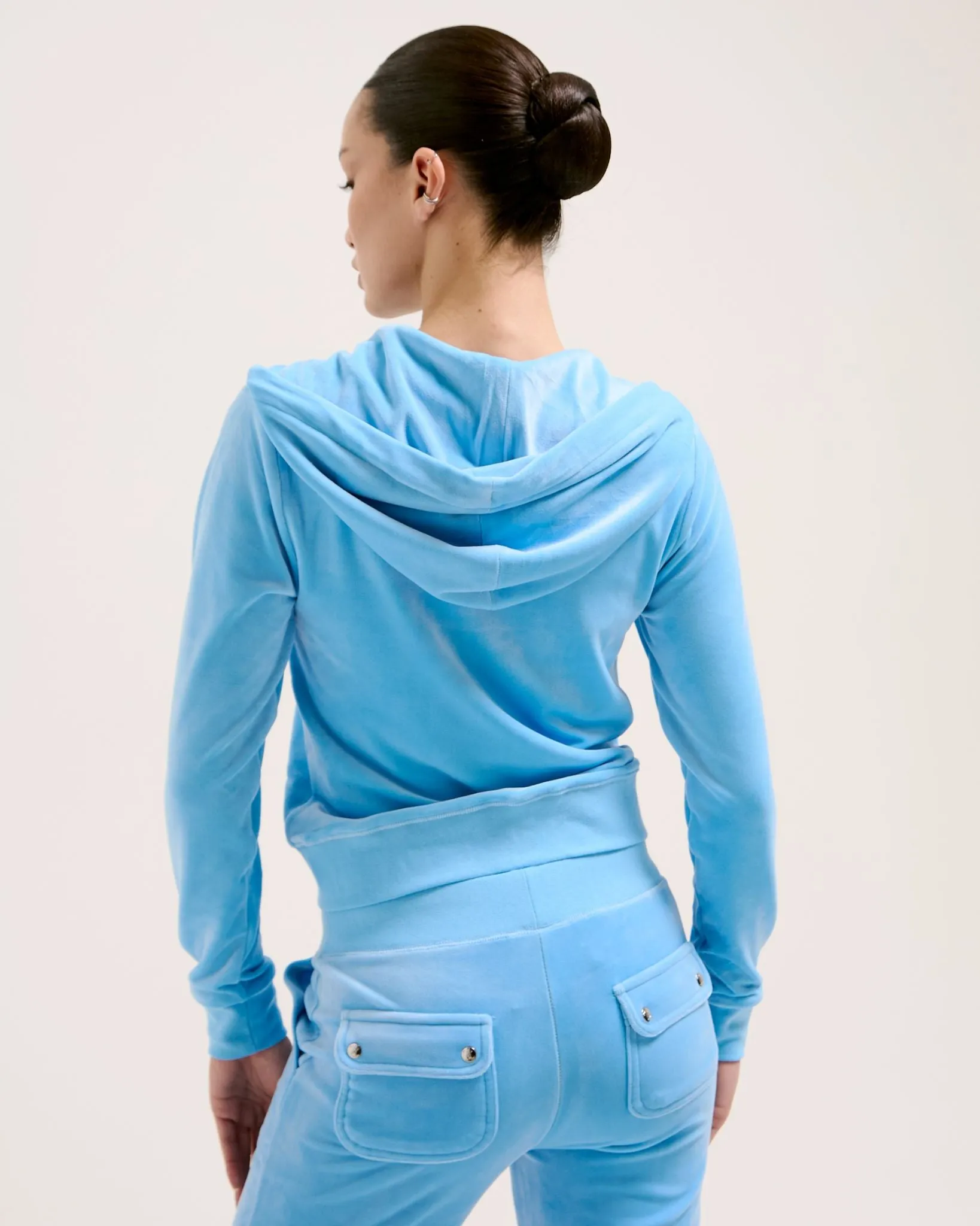 Classic Velour Robertson Zip Hoodie Alaskan Blue