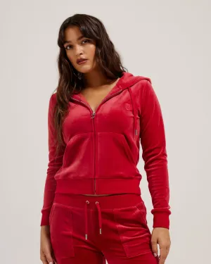 Classic Velour Robertson Zip Hoodie Astor Red