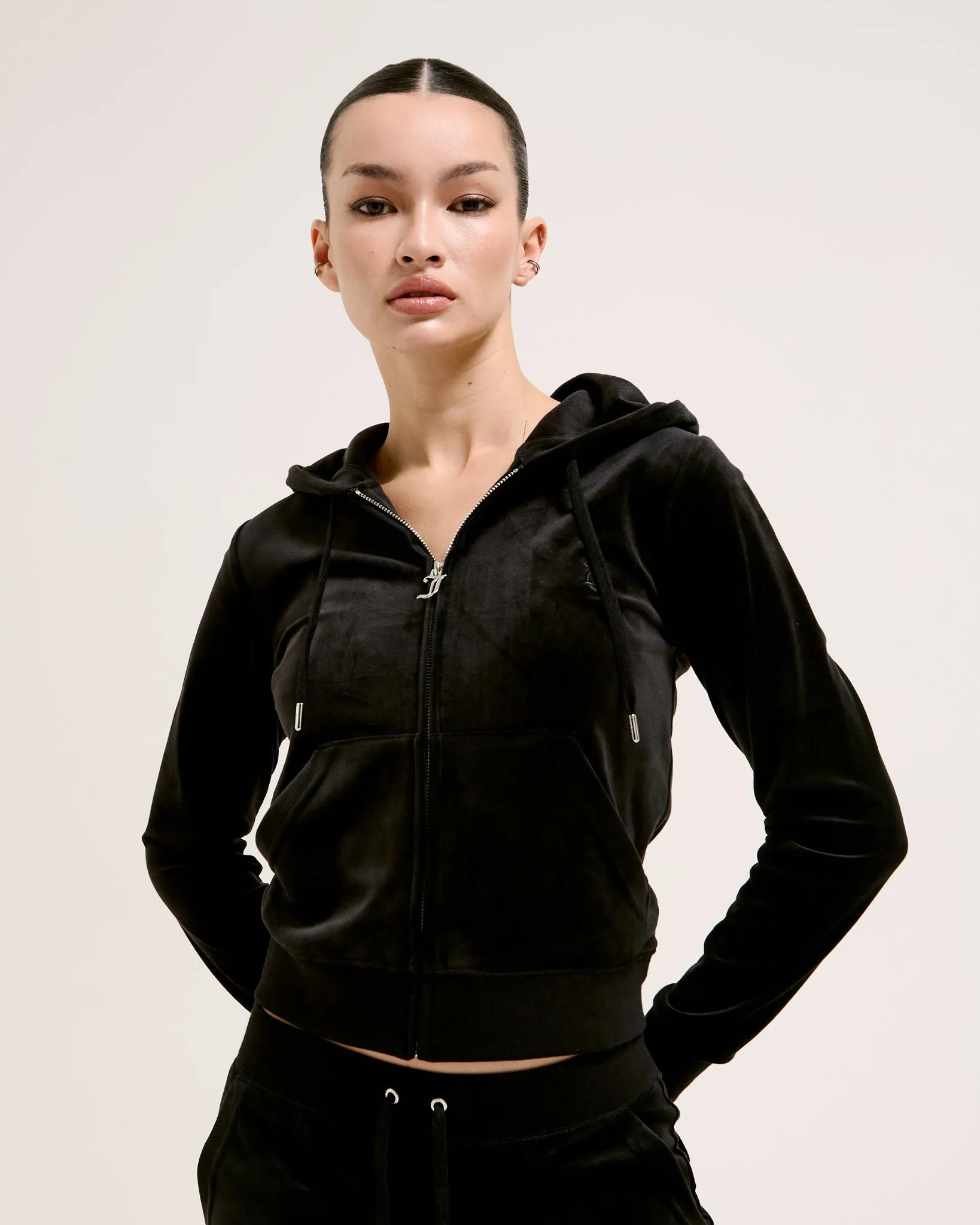Classic Velour Robertson Zip Hoodie Black
