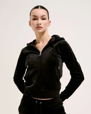 Classic Velour Robertson Zip Hoodie Black