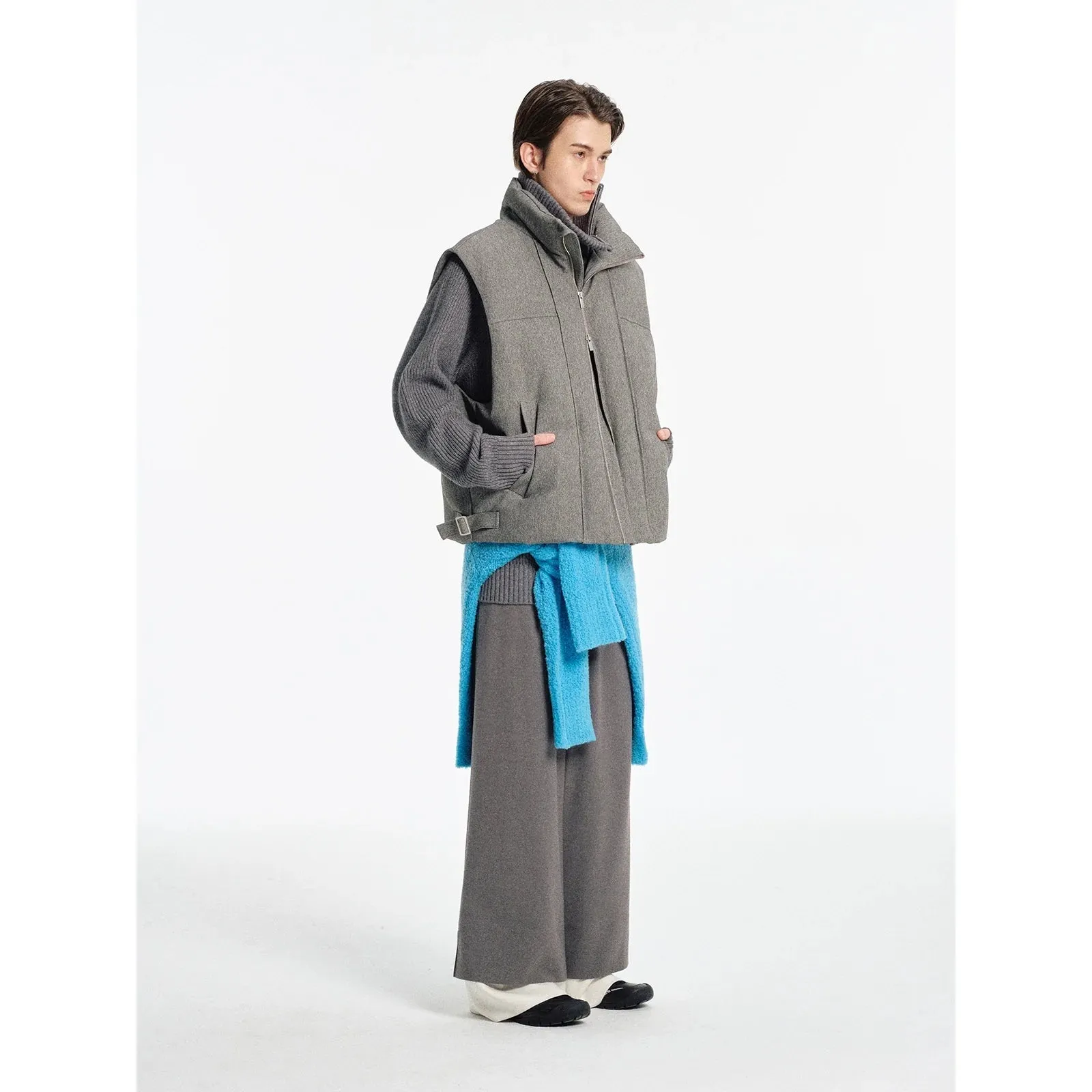 Coarse Linen Down Vest
