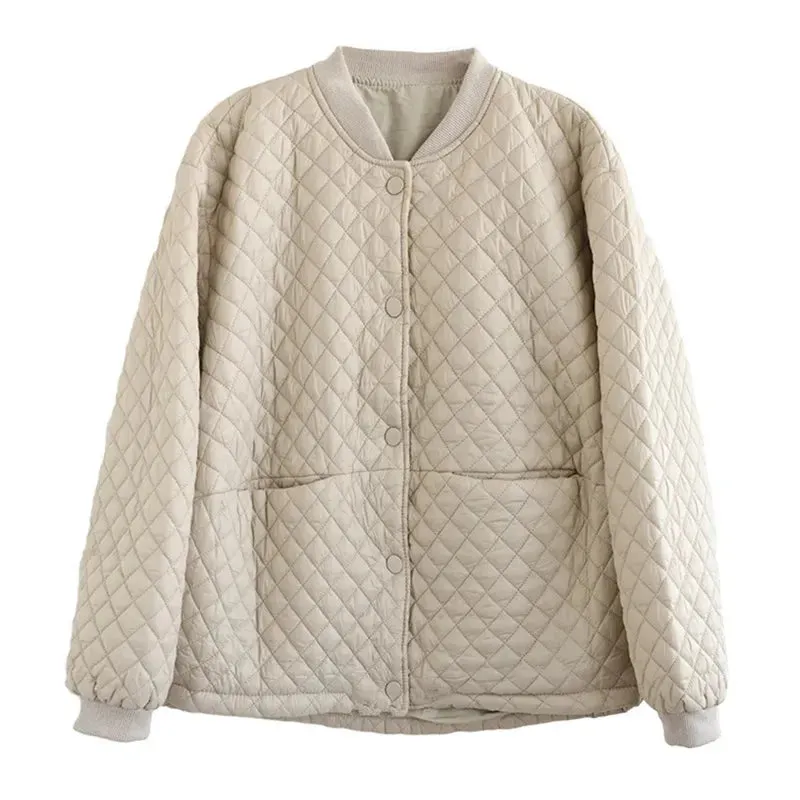 Coat Qulited Autumn Winter Cotton-Padded