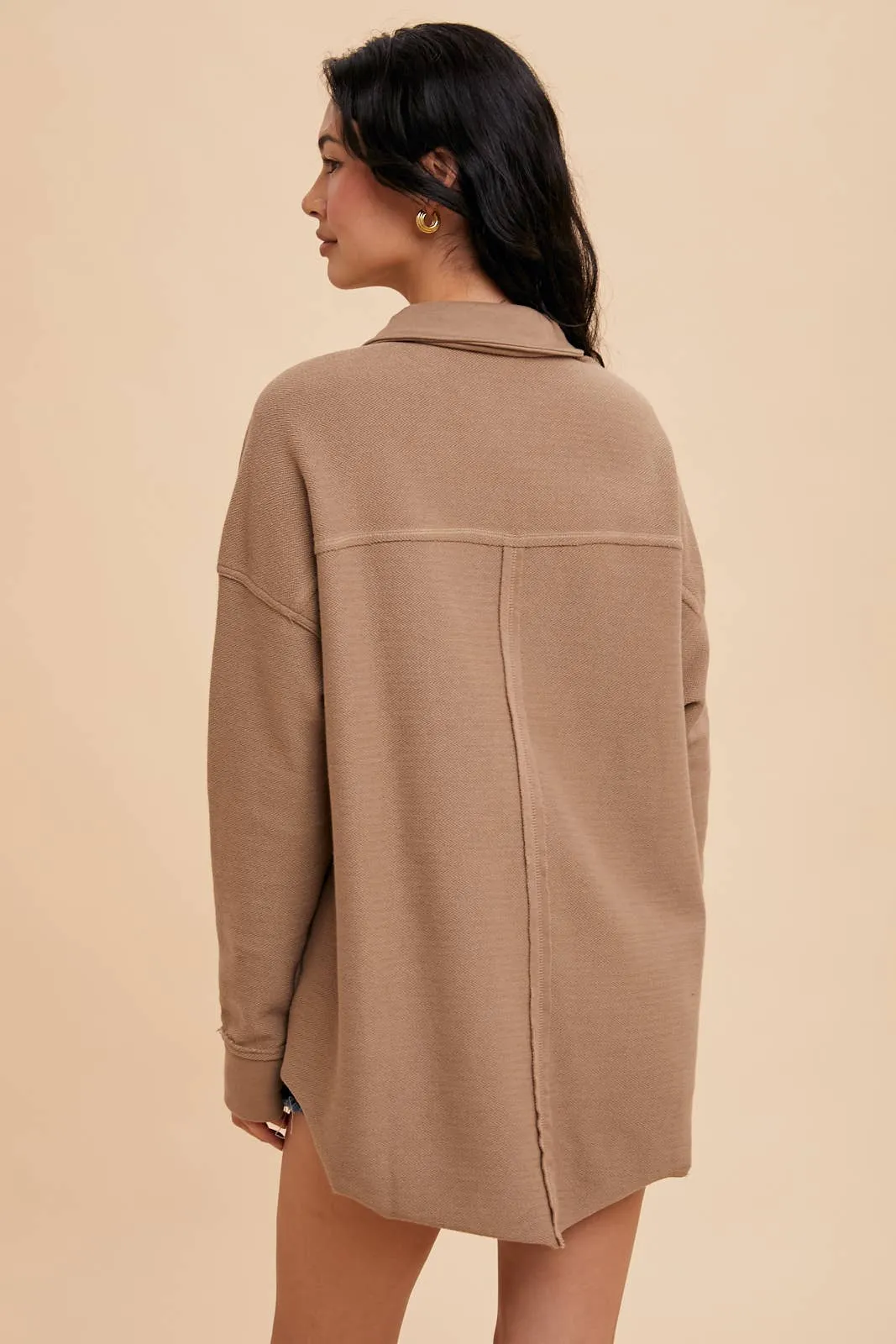 Collared Button Front Sweatshirt