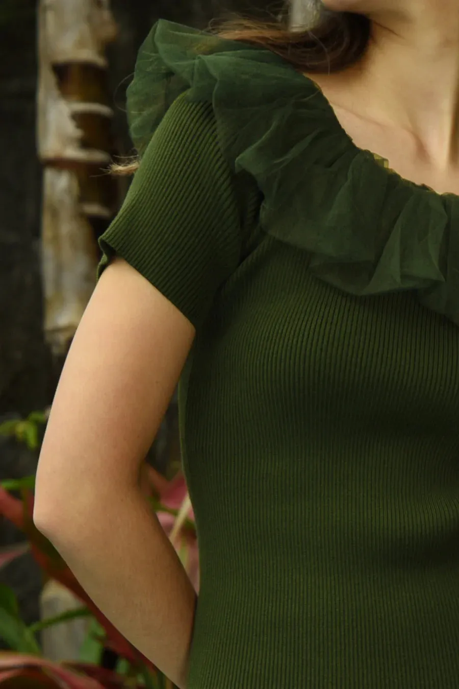 Coop Stay Tulle Top - Olive