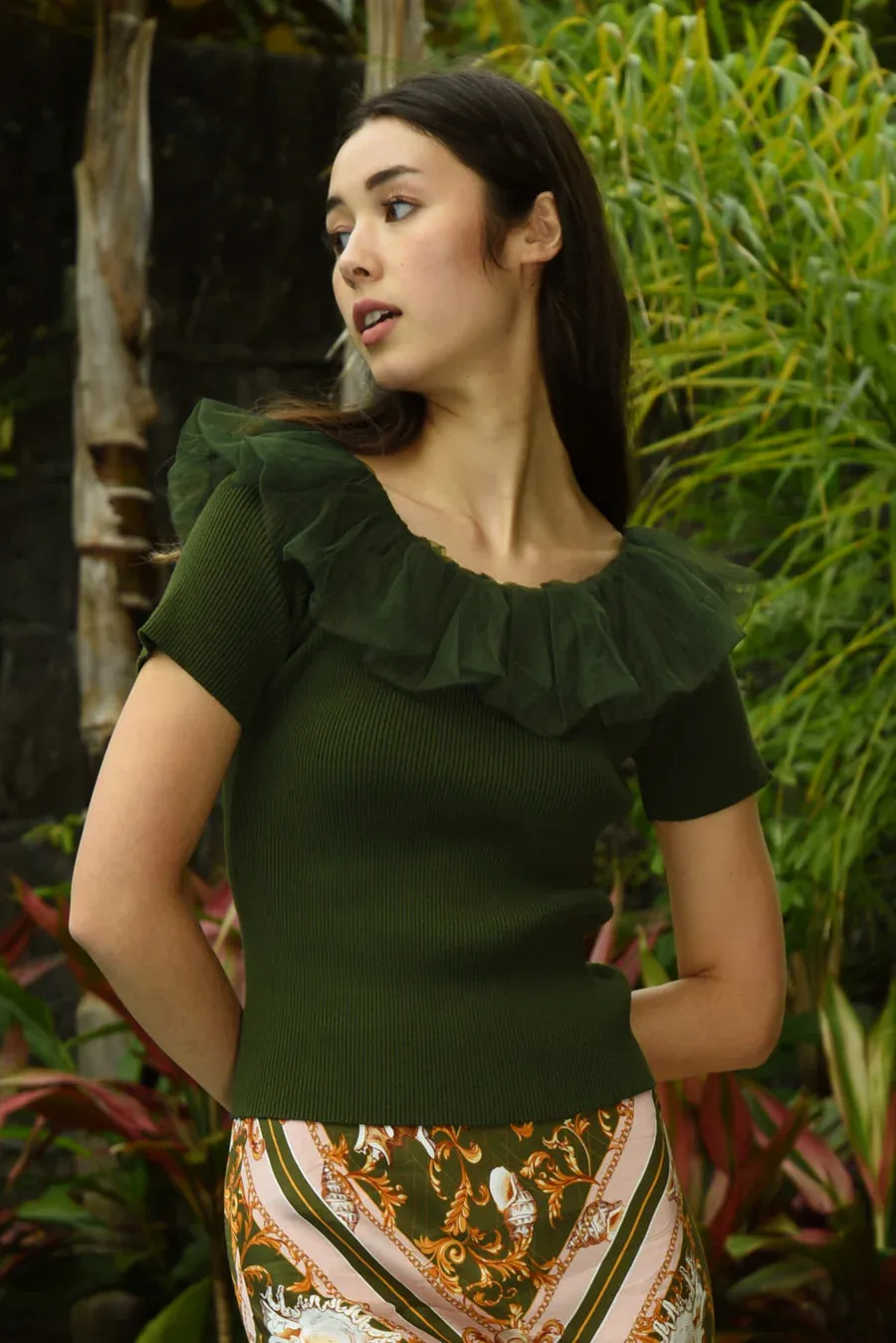 Coop Stay Tulle Top - Olive