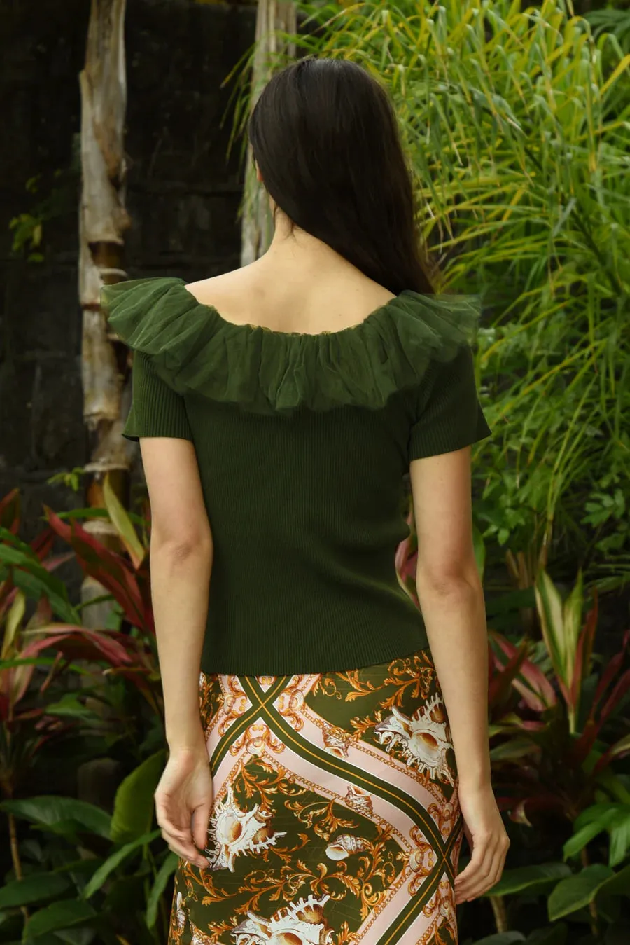 Coop Stay Tulle Top - Olive