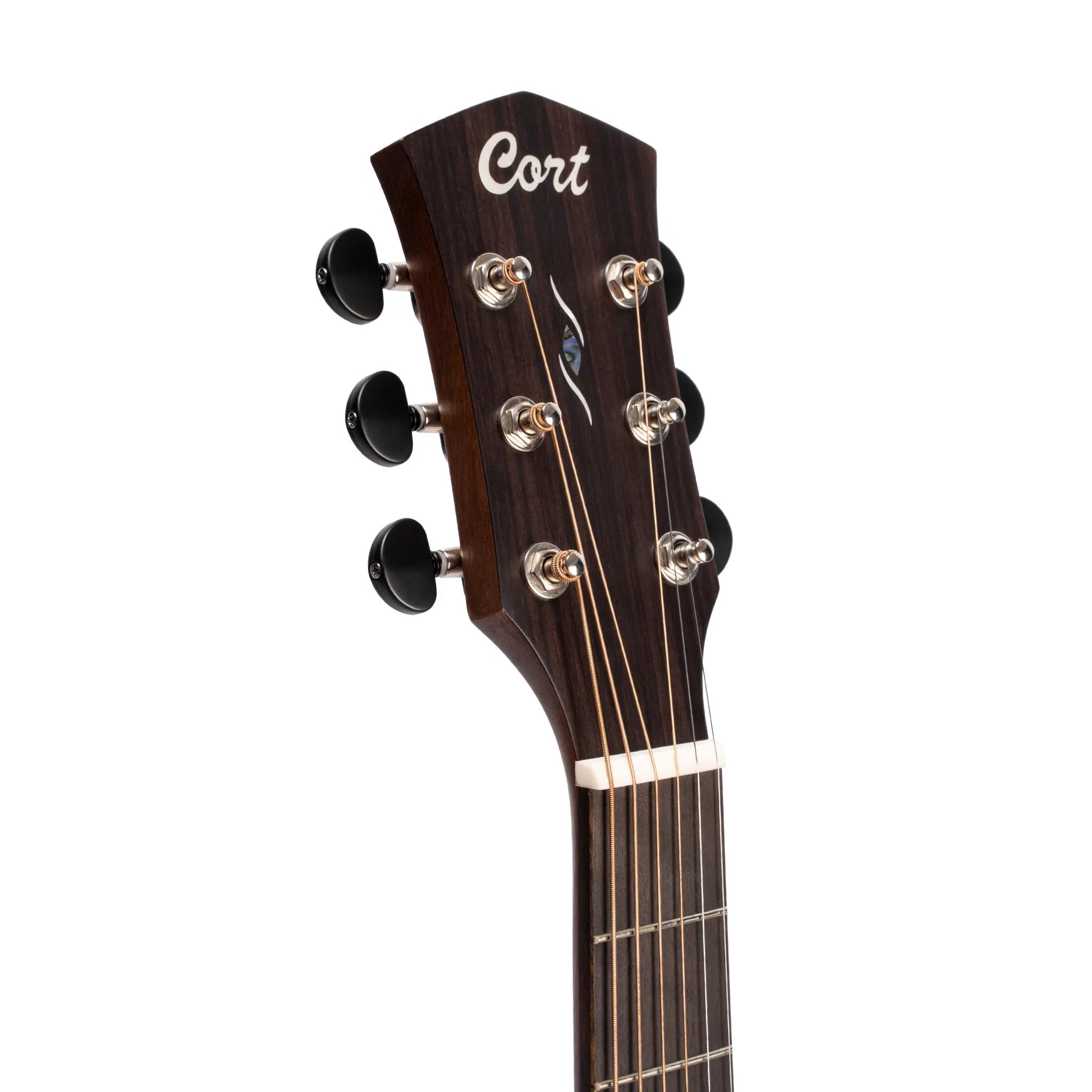 Cort Core-OC Spruce Acoustic Guitar w/Deluxe Soft Case, Open Pore Trans Black