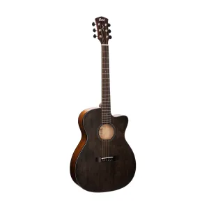 Cort Core-OC Spruce Acoustic Guitar w/Deluxe Soft Case, Open Pore Trans Black