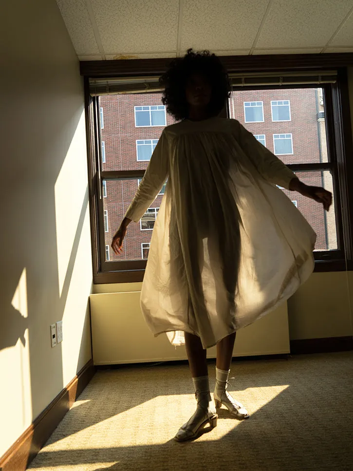 Cosmic Wonder Beautiful Silk Cotton House Dress, Sand