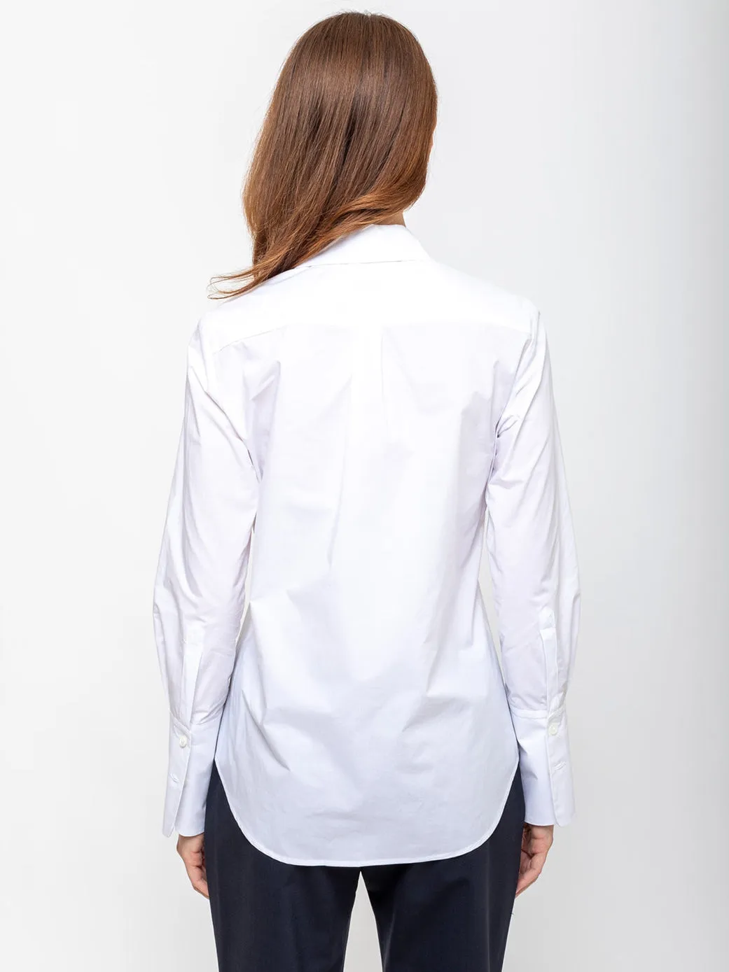 Cotton Button Front Shirt - White