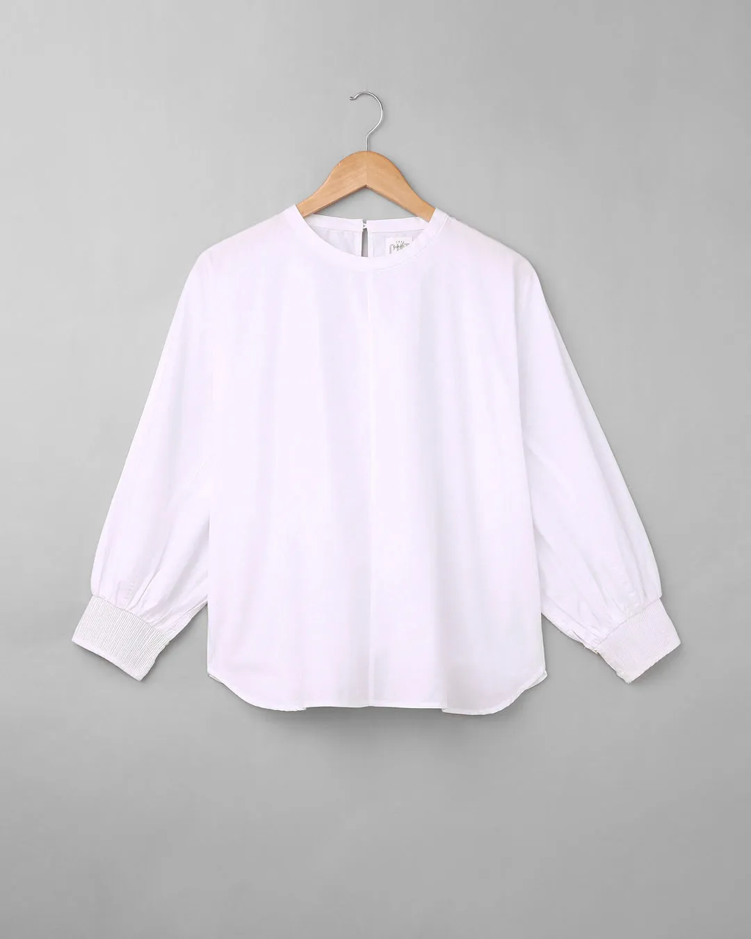 Cotton Pleated Cuff Blouse