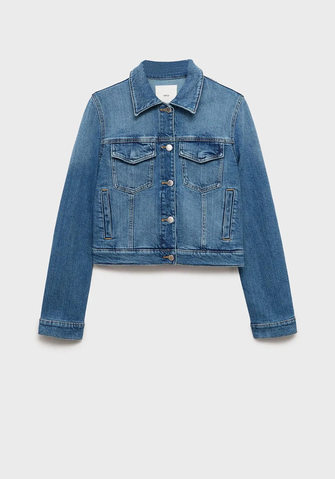 Crop denim jacket - Open Blue
