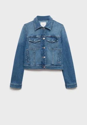 Crop denim jacket - Open Blue