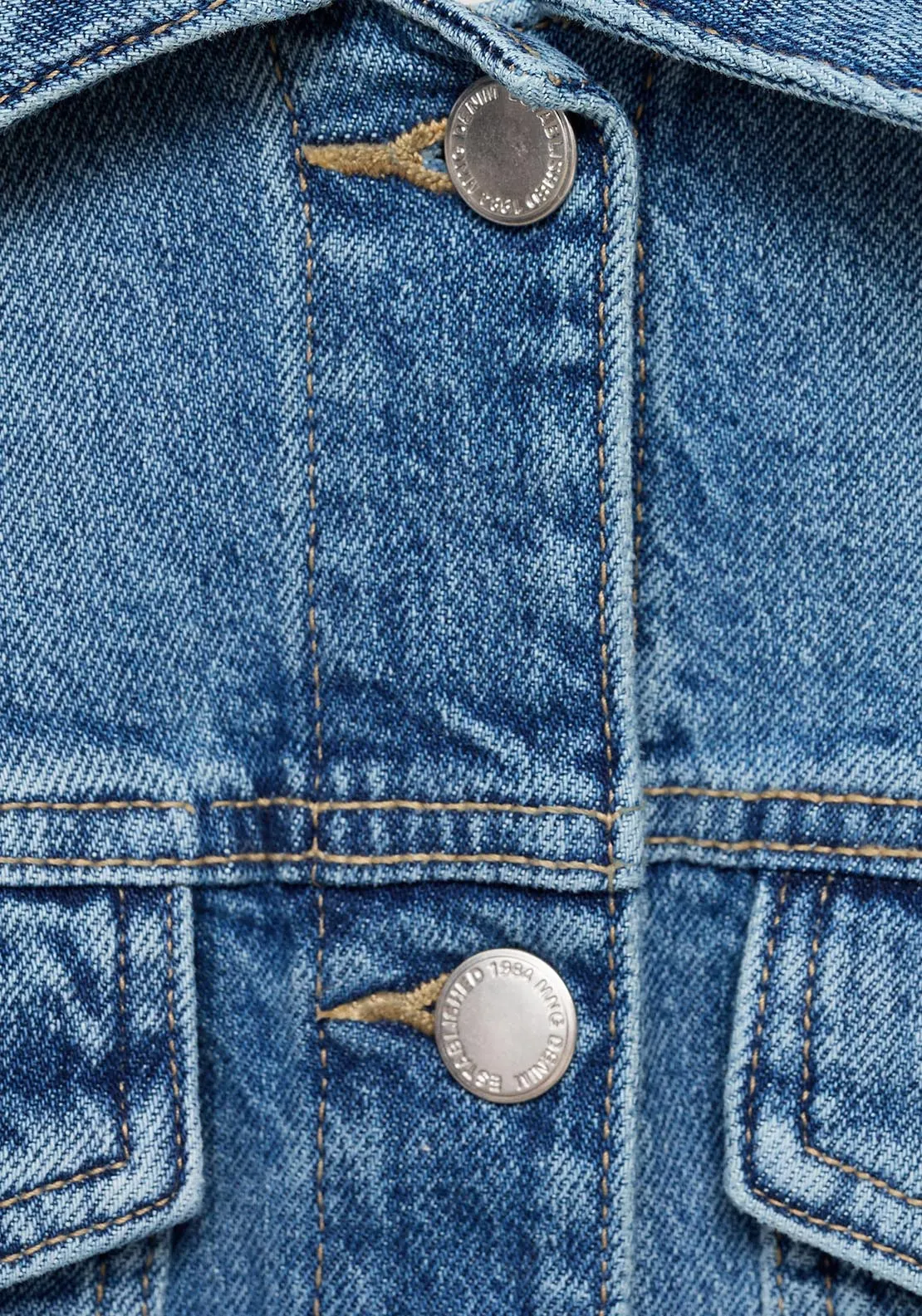Crop denim jacket - Open Blue