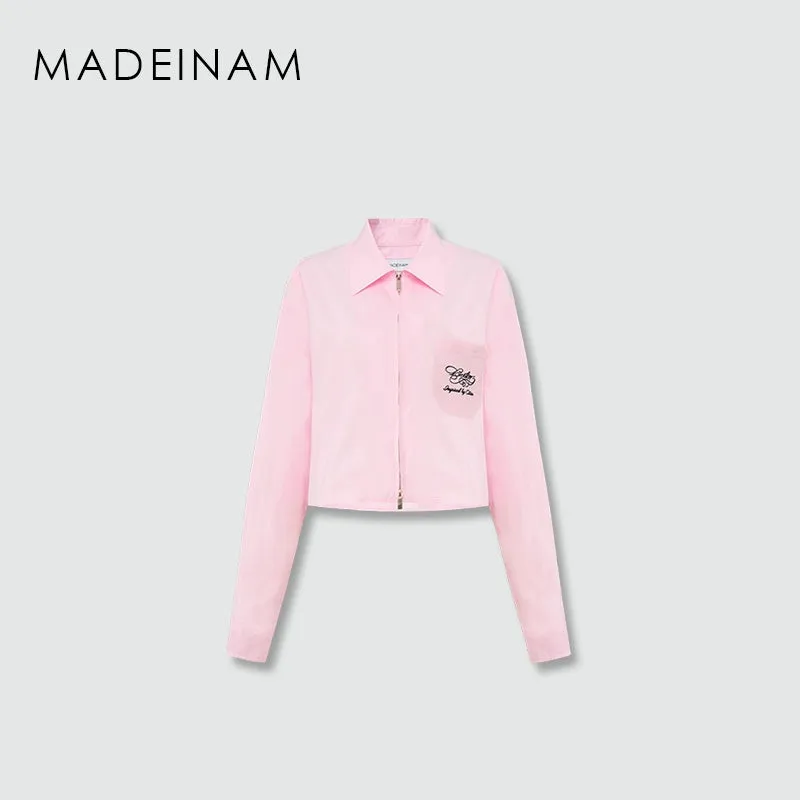 Cropped Zip-Front Shirt Jacket