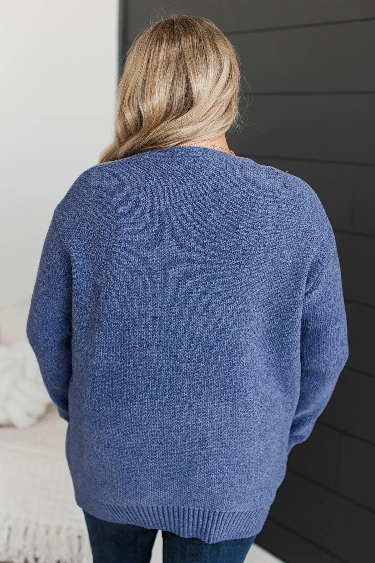 Cuddle Up To You Knit Cardigan- Dark Periwinkle