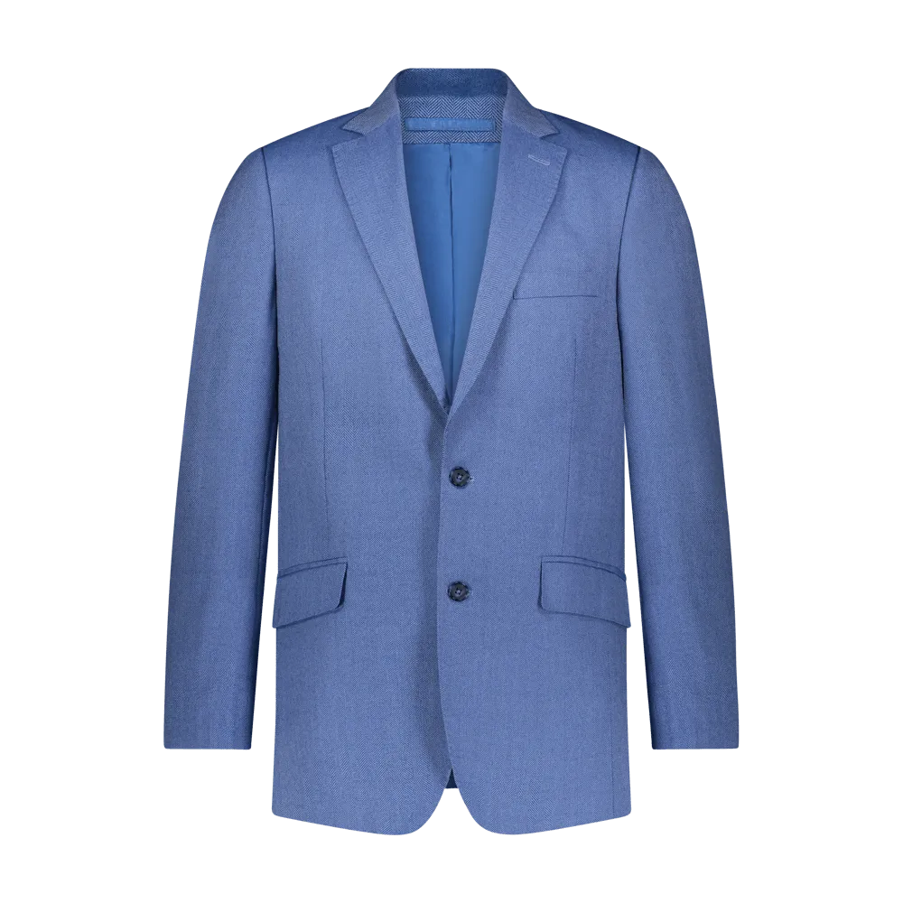 Custom Herringbone Sport Coat - Blue
