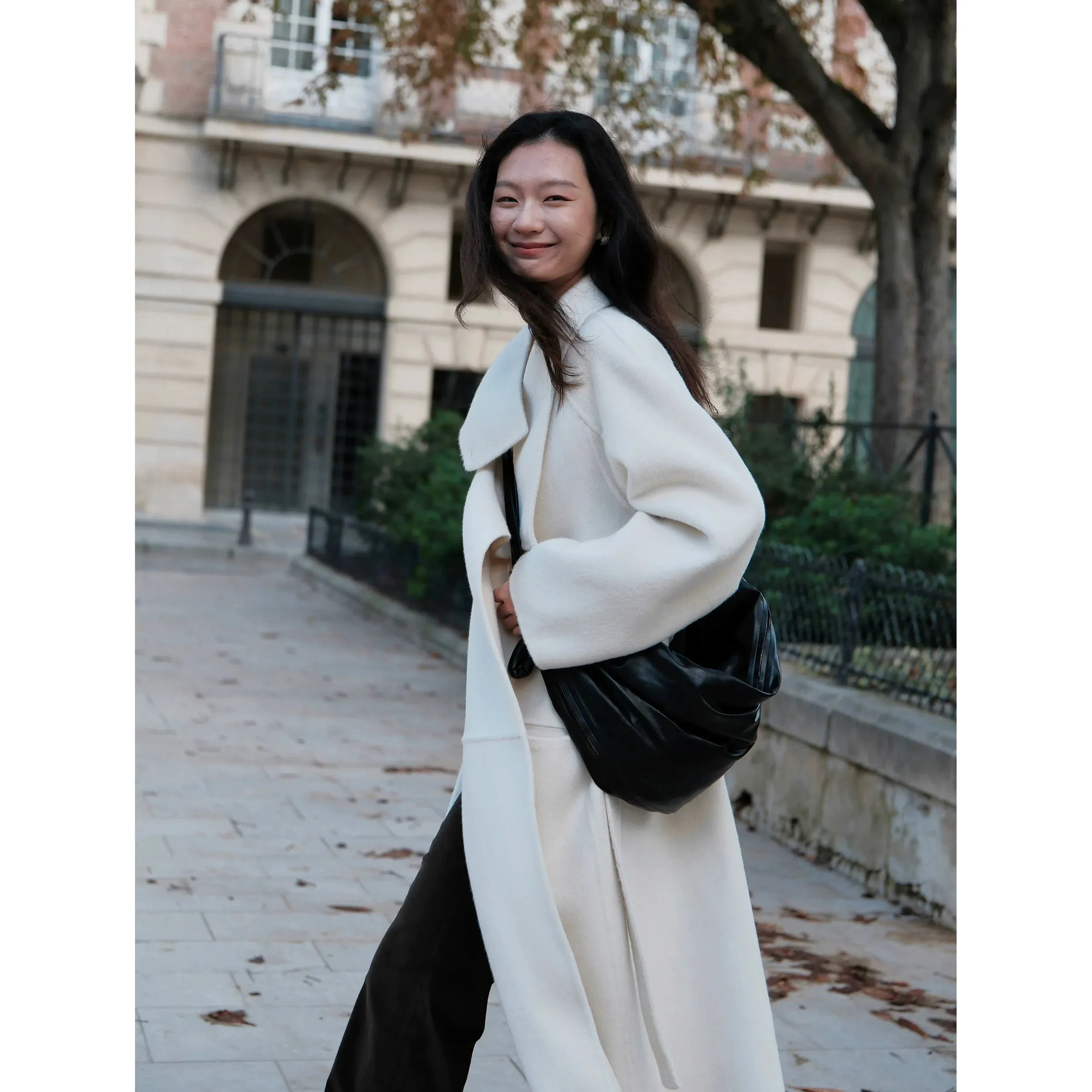 Custom-Spun Wool Angora Belted Coat