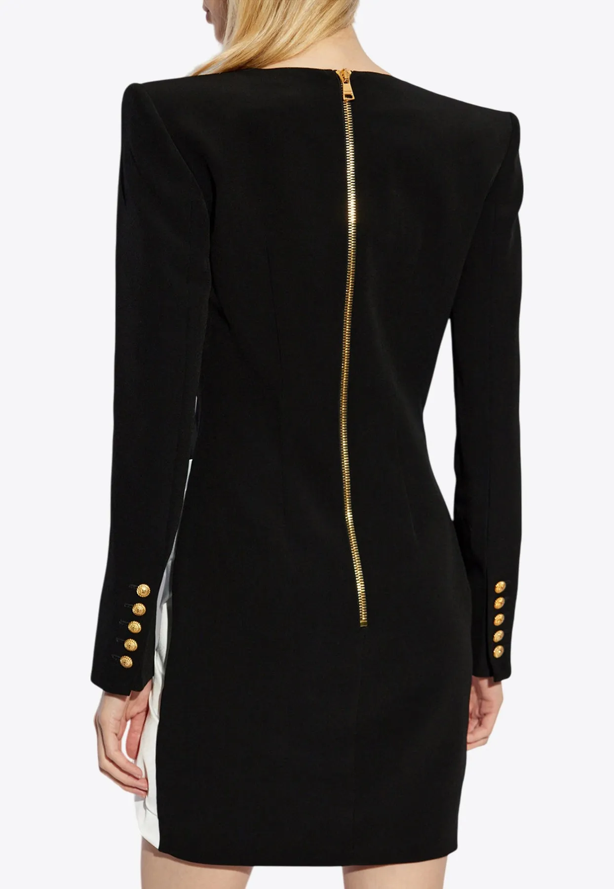 Deep V-neck Tailored Mini Dress