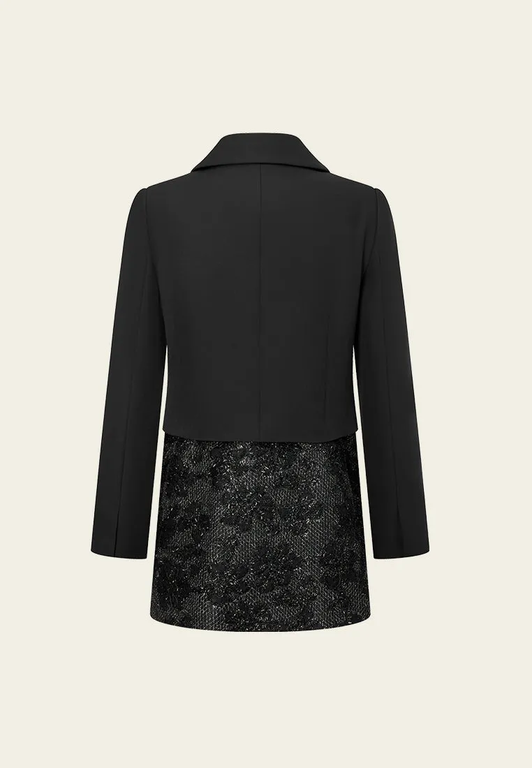 Detachable Layered Frayed Lurex Lace-detail Jacket