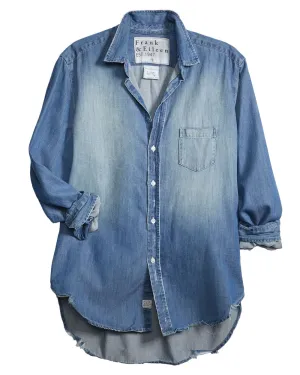 Distressed Vintage Wash Eileen Button Up Shirt