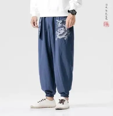Dragon Embroidery Pants Men Joggers Trousers Men Pants Streetwear Sweatpants Harem Pants Men Trousers 5XL 2023 Spring New