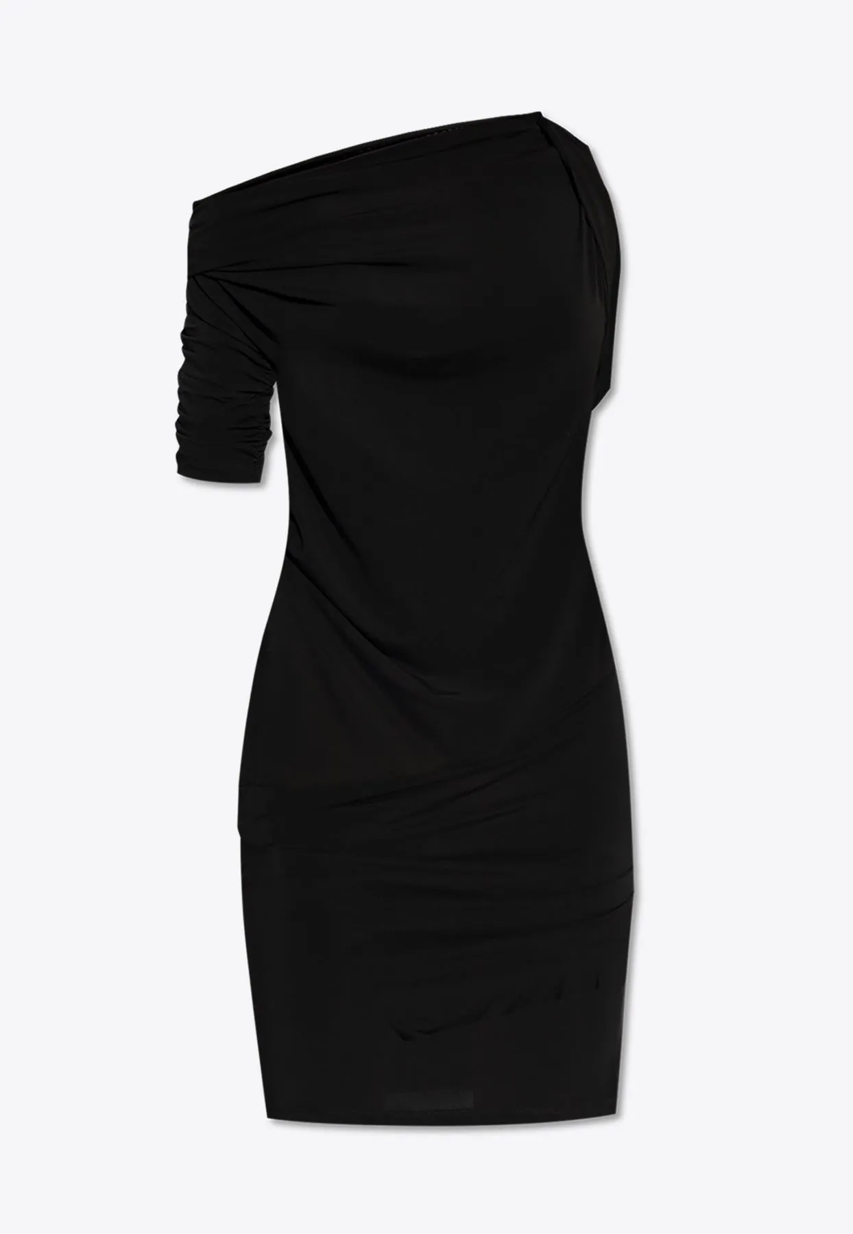 Drapeado Asymmetric Mini Dress