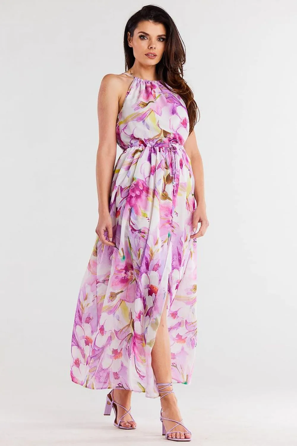 Draped Adjustable Chiffon Dress