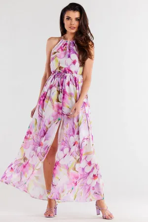 Draped Adjustable Chiffon Dress