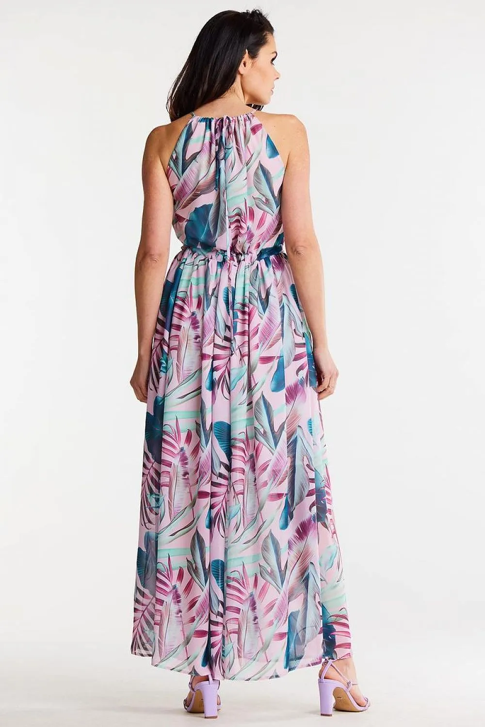 Draped Adjustable Chiffon Dress