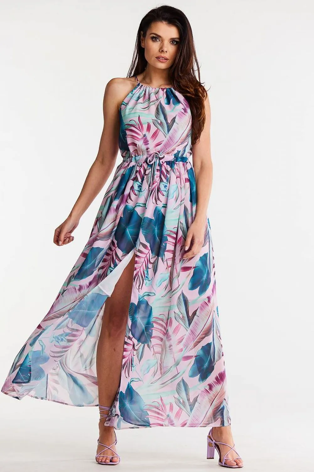 Draped Adjustable Chiffon Dress