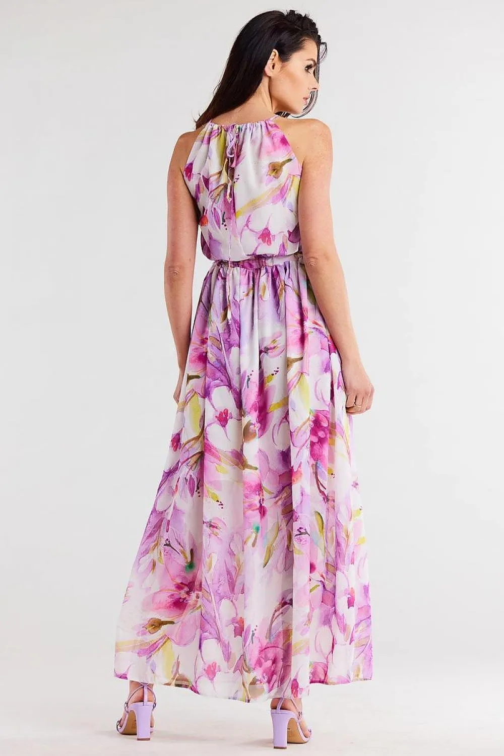 Draped Adjustable Chiffon Dress