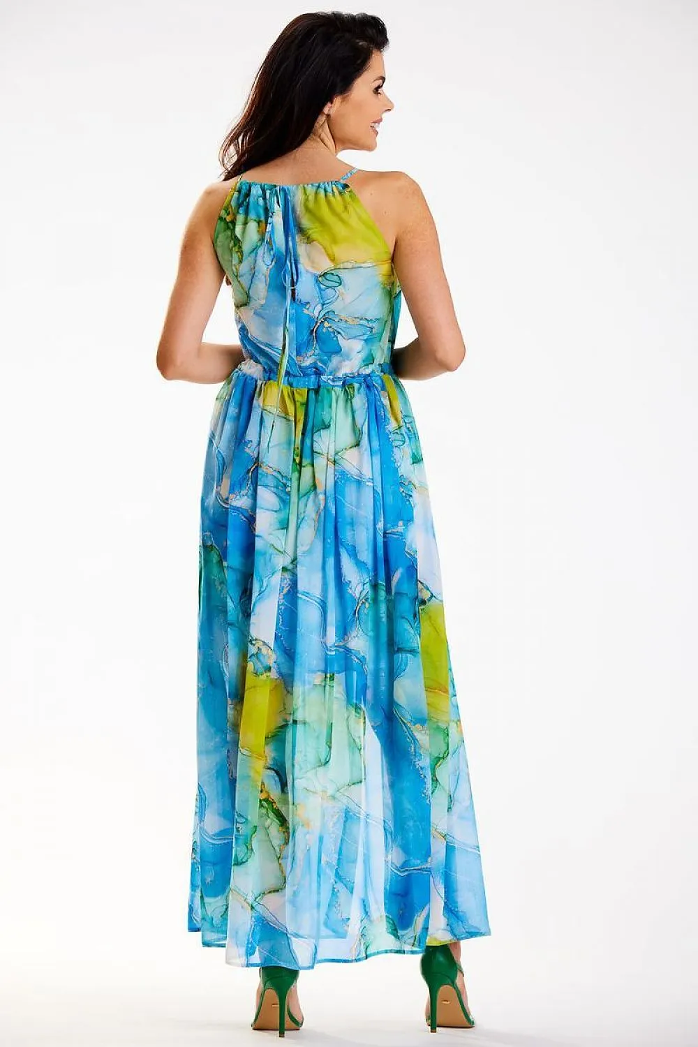 Draped Adjustable Chiffon Dress