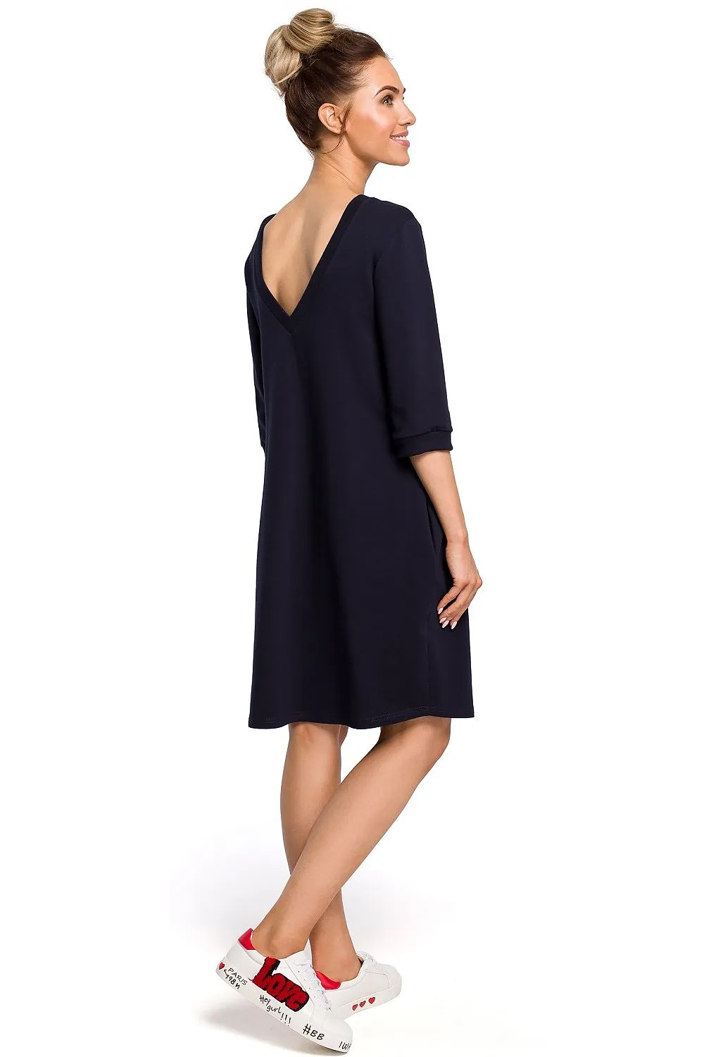 Draped Back-Neck Loose Fit Dress