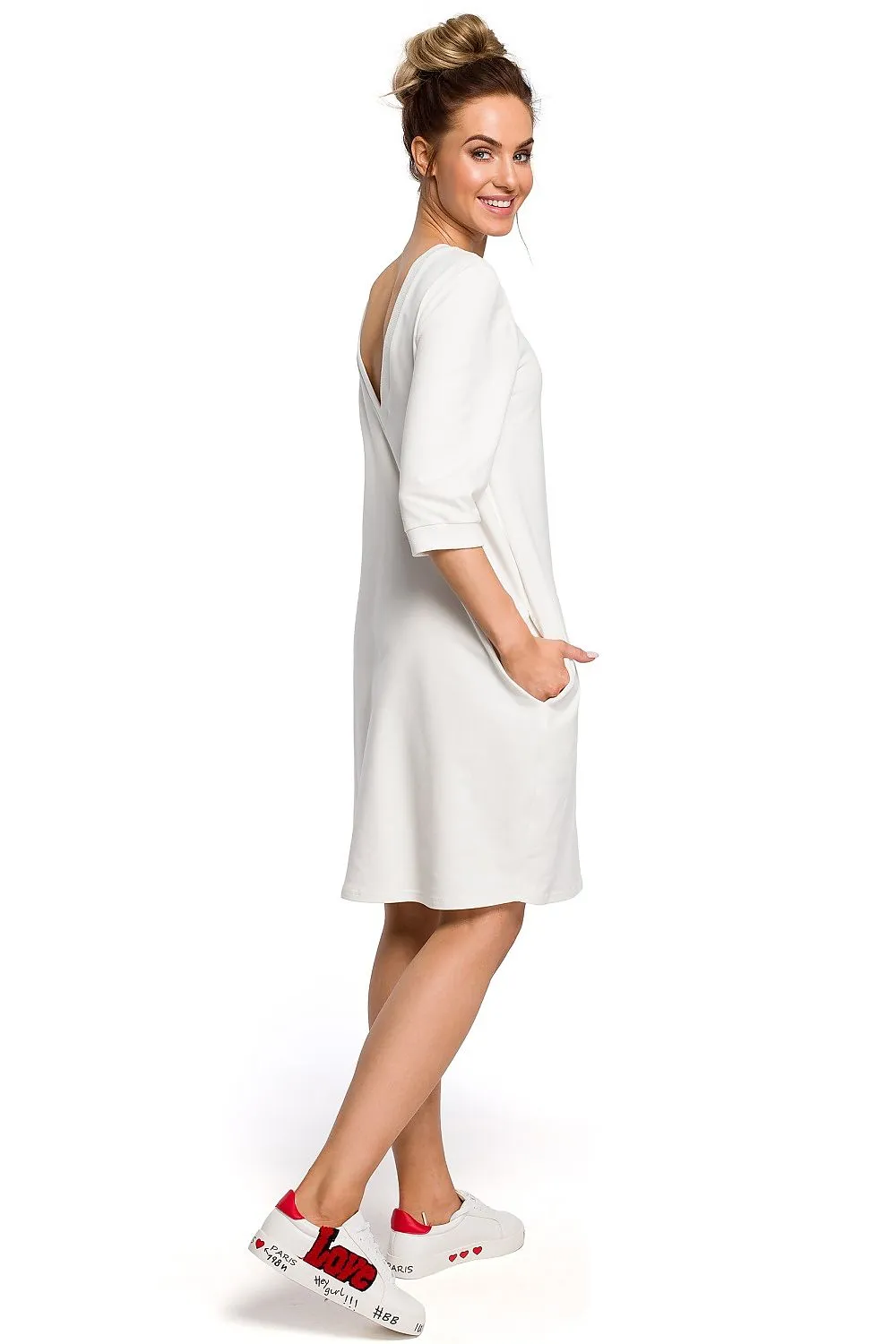 Draped Back-Neck Loose Fit Dress