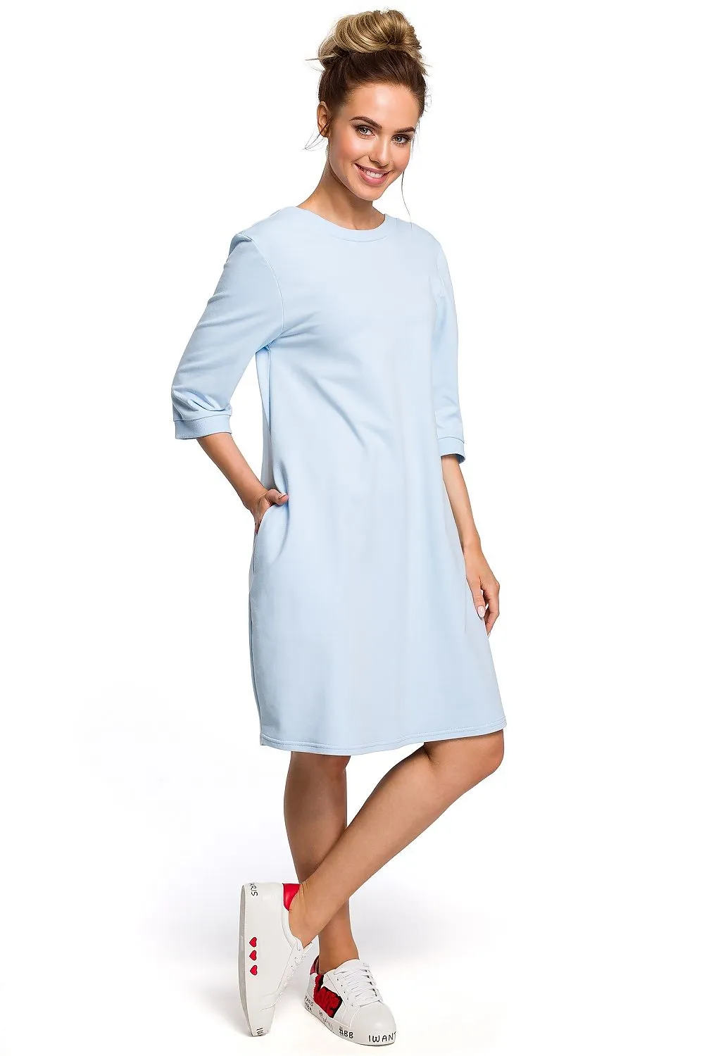 Draped Back-Neck Loose Fit Dress