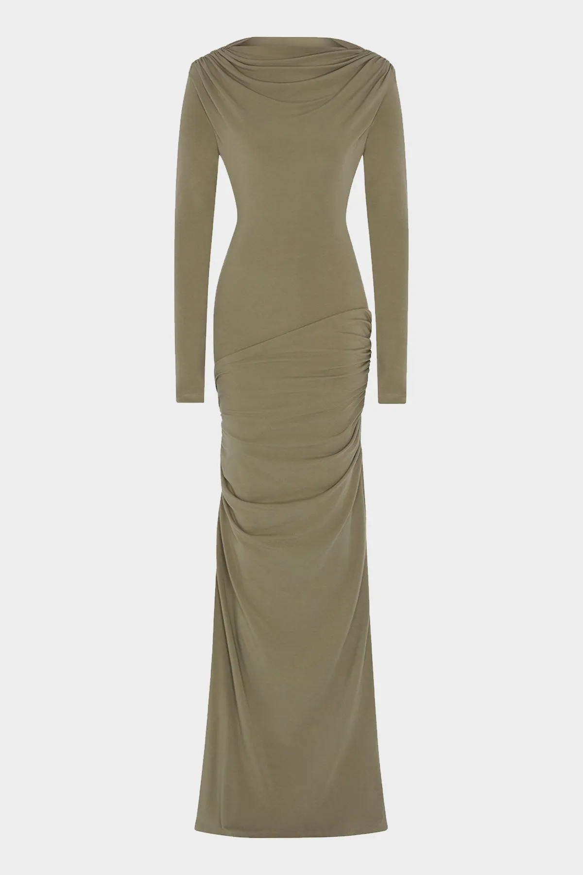 Draped Dress in Khaki