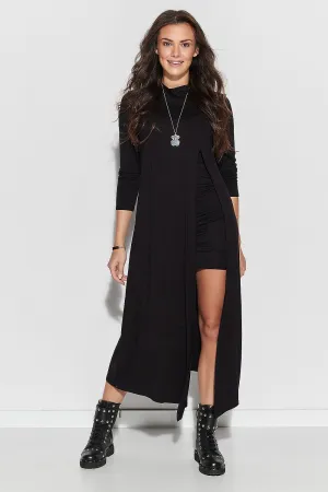 Draped Front Maxi-Mini Dress