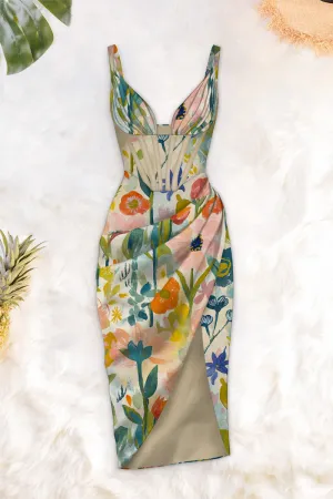 Draped midi dress
