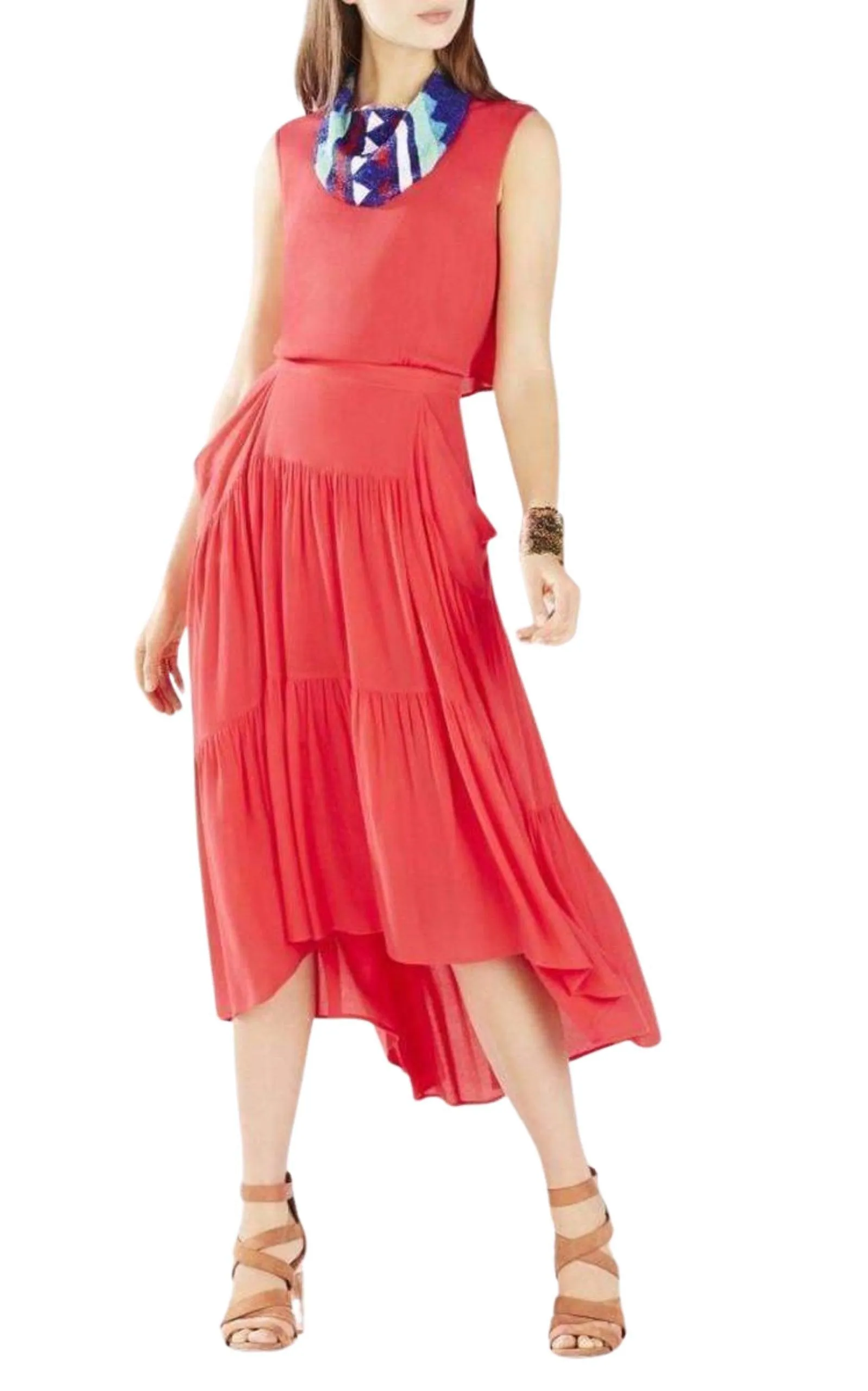 Draped Peasant Skirt Dress