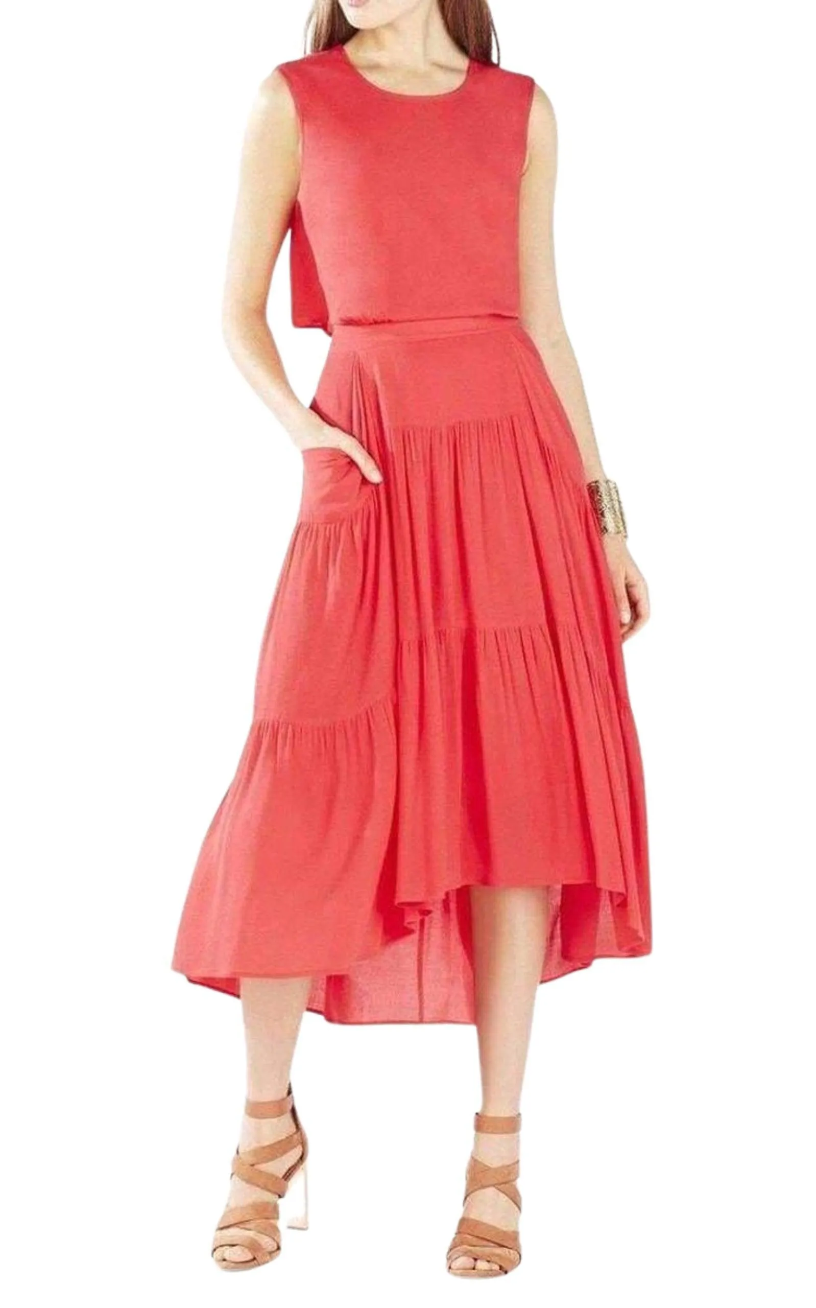 Draped Peasant Skirt Dress