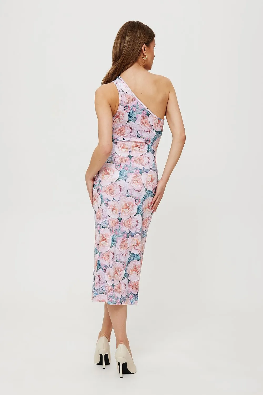 Draped Tuba Dress with Slit