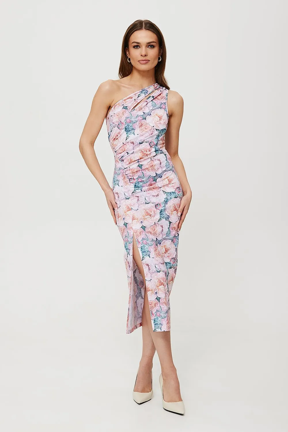 Draped Tuba Dress with Slit