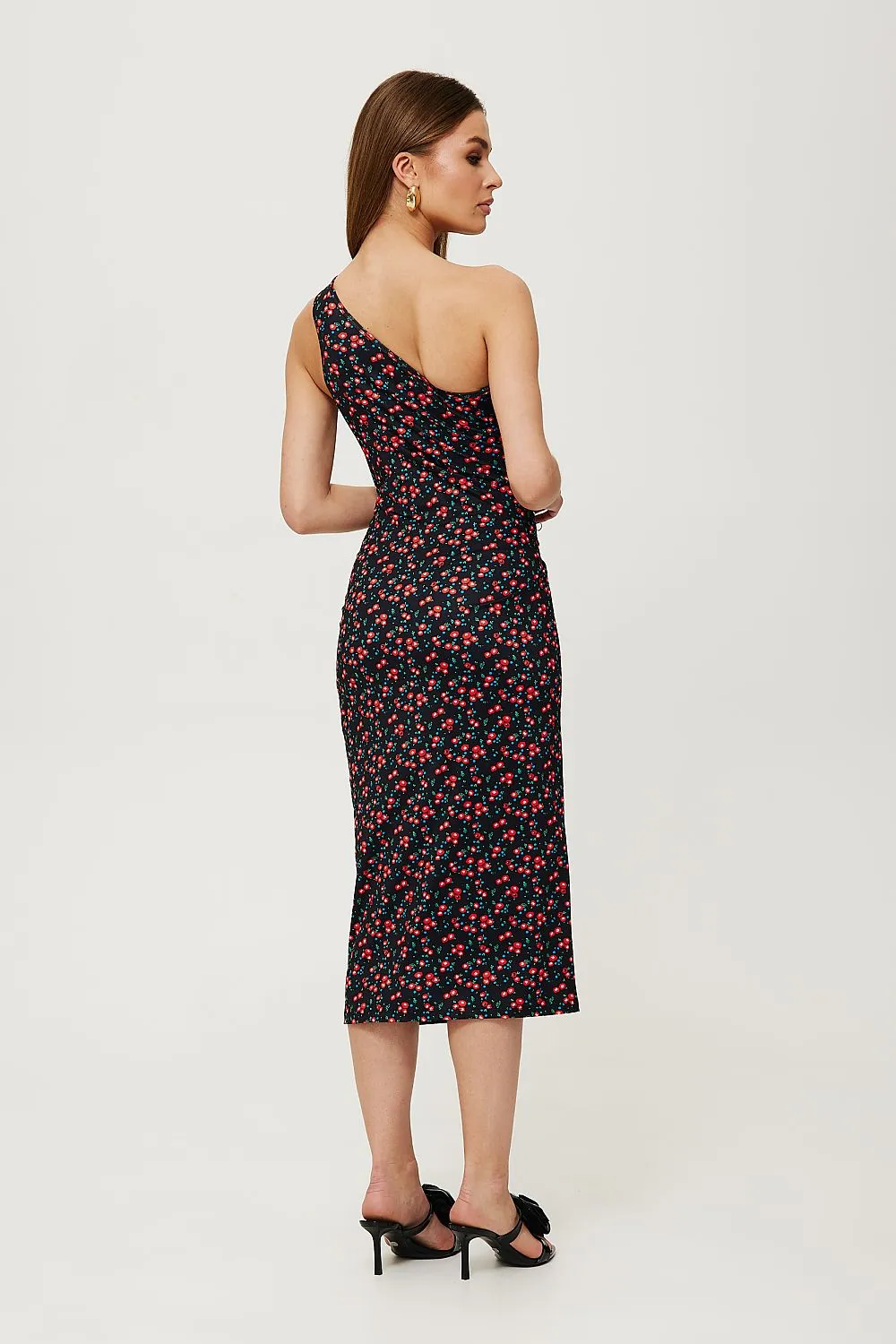 Draped Tuba Dress with Slit