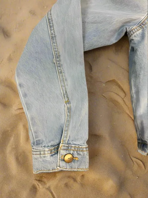 Draw String Cropped Denim Jacket