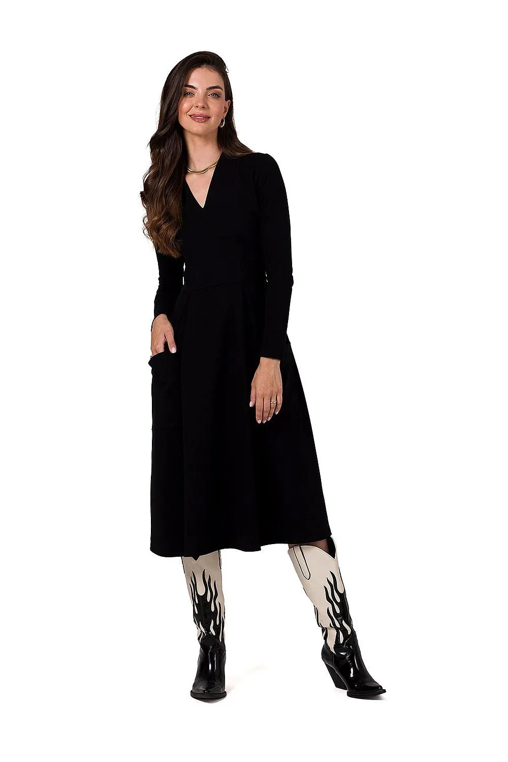 Elegant Draped A-Line Dress