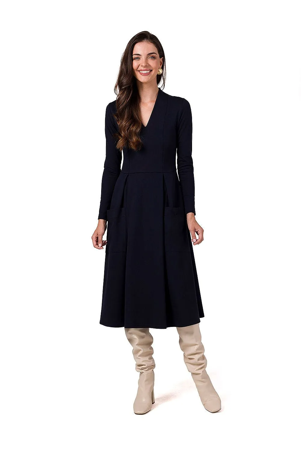 Elegant Draped A-Line Dress