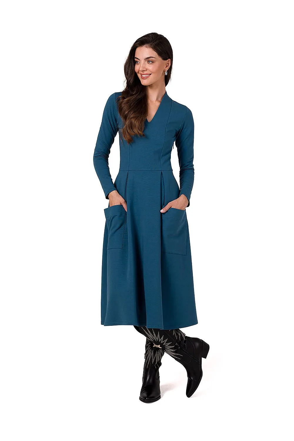 Elegant Draped A-Line Dress